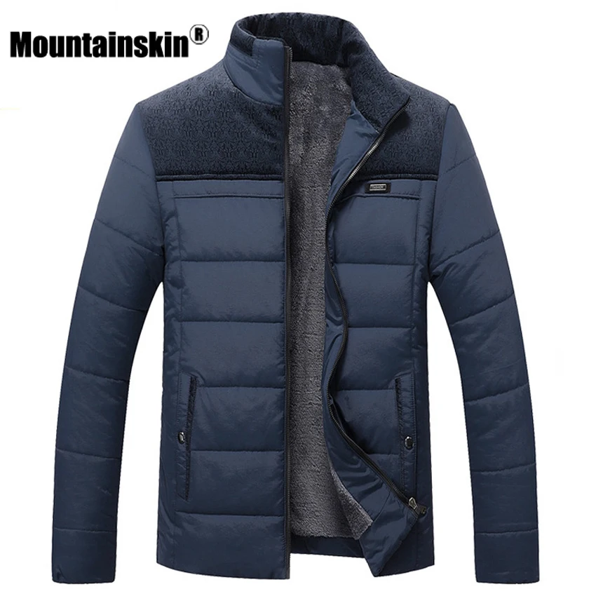 Goedkoop Mountainskin Dikke Winter Jassen mannen Jassen 4XL Fleece Casual Parka Mannen Bovenkleding Effen Mannelijke Jassen Merk Kleding SA348