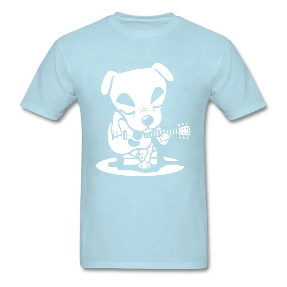 Comics Dog-Guitar-show Custom Short Sleeve Thanksgiving Day Tops Shirt Brand Crew Neck All Cotton Tops Shirt Men's Top T-shirts Dog-Guitar-show light
