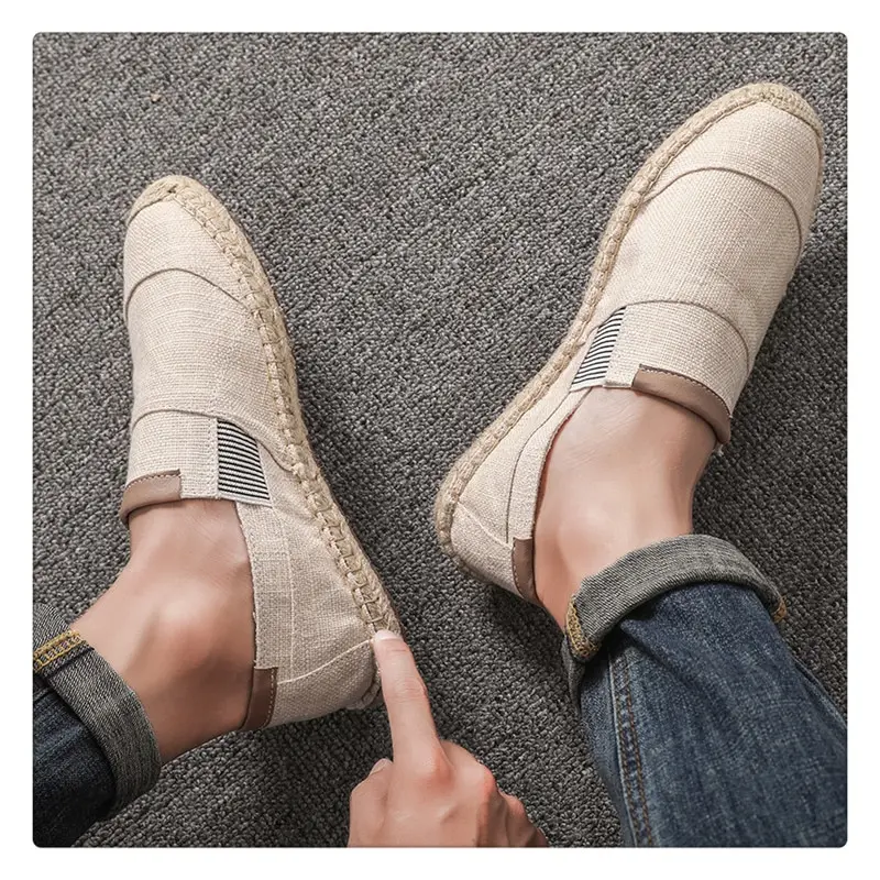 Mens Shoes Casual Male Breathable Canvas Shoes Men Chinese Fashion Soft Slip On Espadrilles For Men Loafers