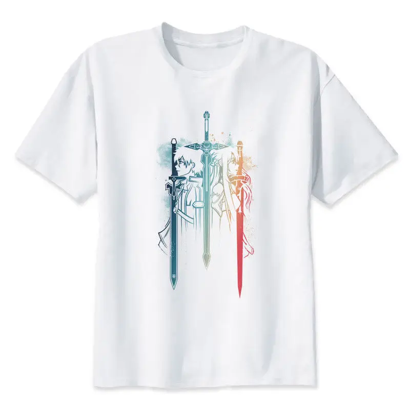 Футболка мужская с мотивом аниме Sword Art Online 2 крутая Повседневная рубашка для