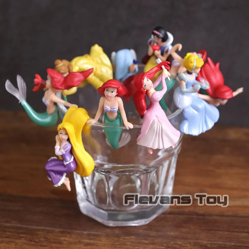 

PUTITTO Princess Snow White Cinderella Ariel Belle Rapunzel Mini PVC Figures Dolls Toys Boxed 10pcs/set