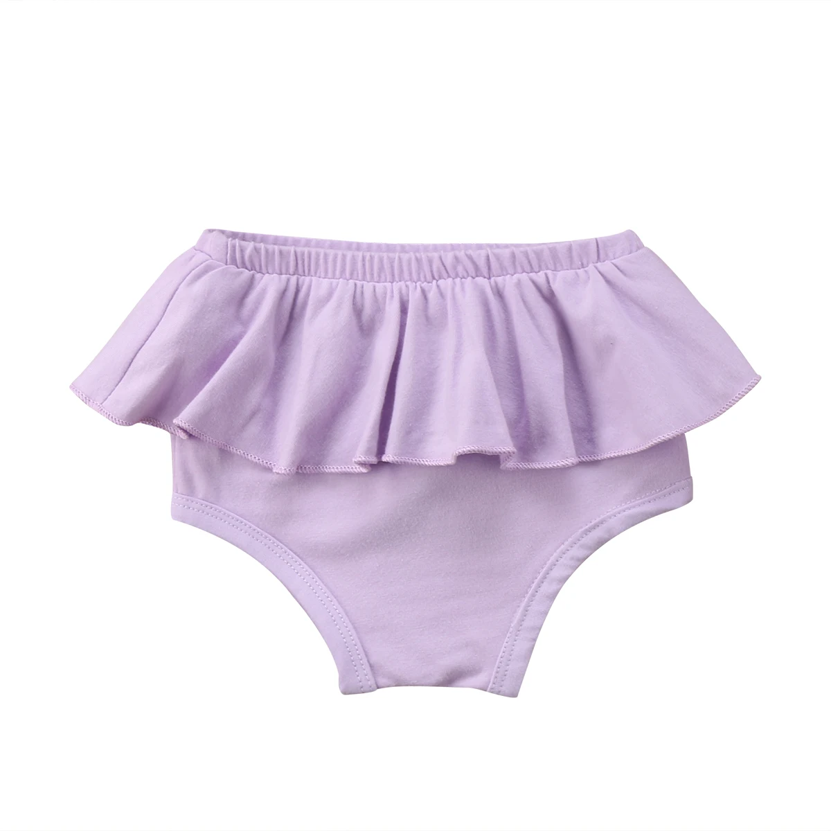 Новые хлопковые пляжные летние трусики-пачки с кружевными оборками для маленьких мальчиков и девочек пышные трусики с узорами для новорожденных - Цвет: Фиолетовый