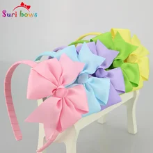 

5 pcs/lot 30 colors Suri bows Sweet Grosgrain Ribbon Baby Toddler Hairbands Children Hair Accessories for Girls FS010