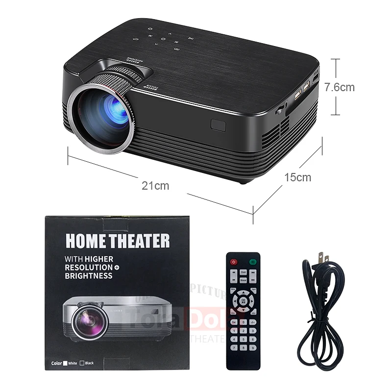 TORADOLA Android проектор 1280x720. Wifi Bluetooth. Мини поддерживает 1080 P USB HDMI выход. Дома Театр.