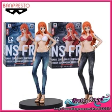 Красивый ангел-натуральная Banpresto Одна деталь джинсы Freak vol.02 и изображением героев манги нами, Белый& из красного ПВХ фигурка комплект из 2 предмета