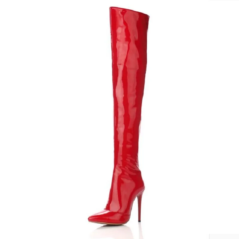 Модные, пикантные высокая шпилька Каблучки Сталь сапоги для танцев на шесте женские ботфорты ног Вечеринка Сапоги и ботинки для девочек на высоком каблуке туфли для ночного клуба - Цвет: red