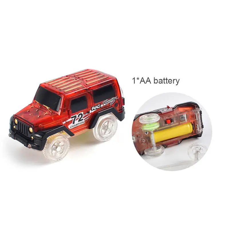 2018 Mini pistas de carreras LED coche de juguete intermitente coche con luces juega en la pista de brillo coches de carreras flexibles para regalos de cumpleaños de los niños|car play|car toythe