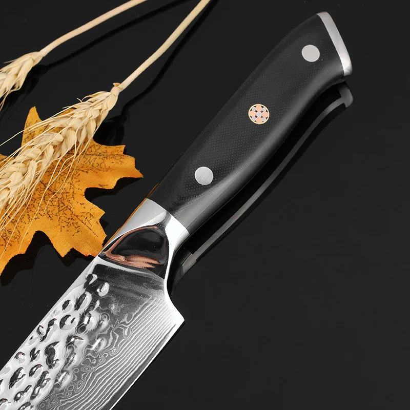 XITUO дамасский стальной нож шеф-повара 67 слоев японской VG-10 дамасской стали кухонный нож 8 дюймов ручной работы Santoku Кливер инструмент Gif