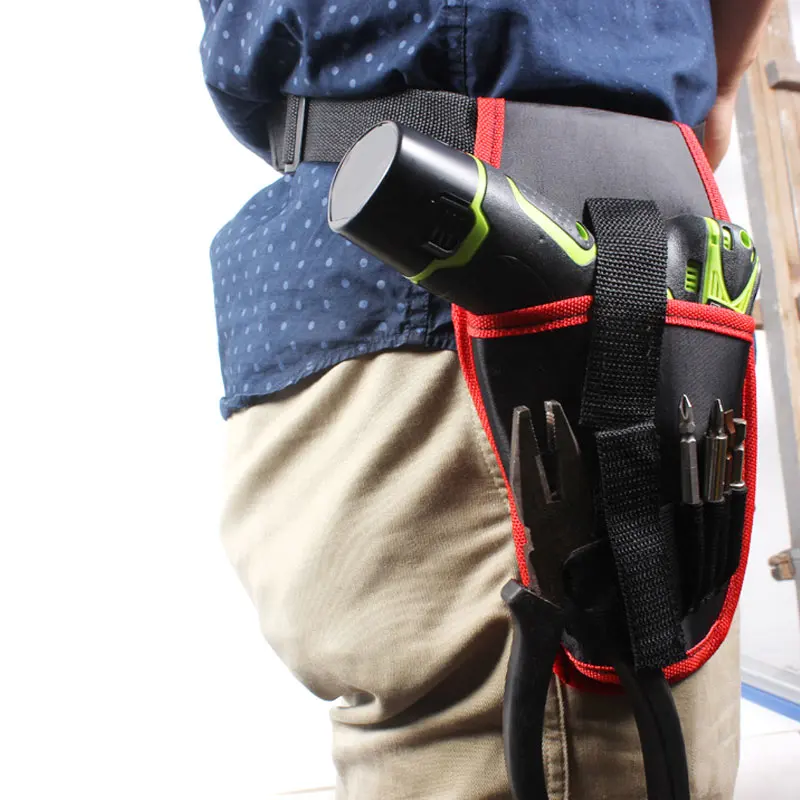 

Tool Waist Bag Waterproof Electrician Storage Pockets Hardware Electric Drills Holder Toolbag @8 WWO66