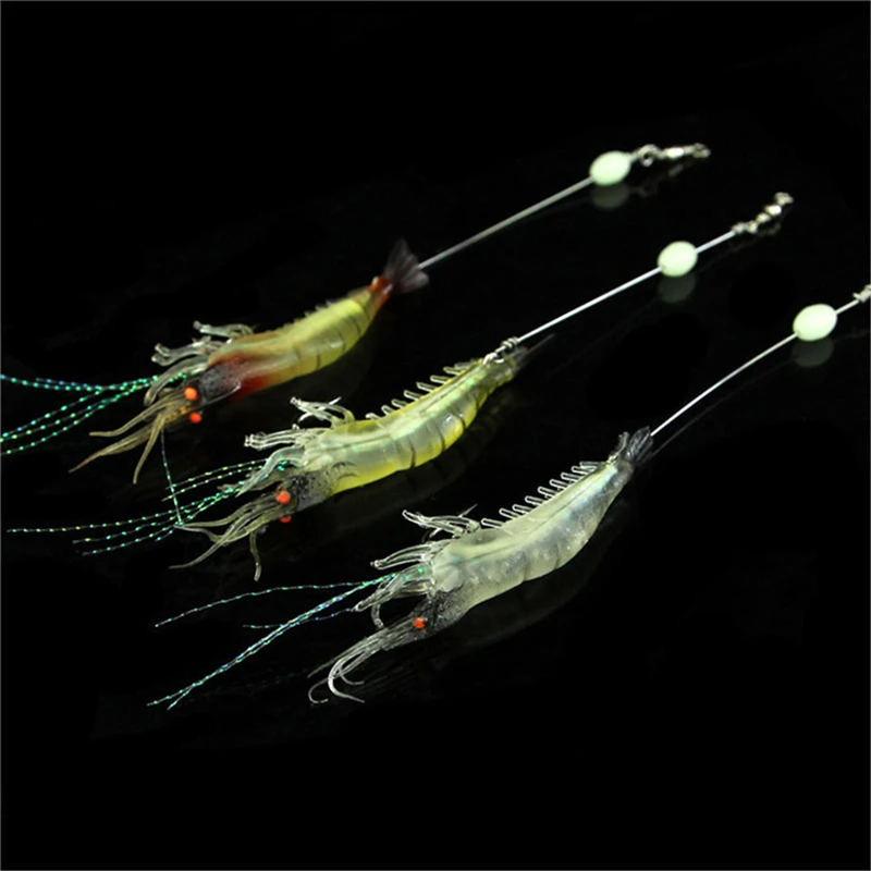 Buy 5pcs/lot Silicone Soft Bait Luminous Shrimp