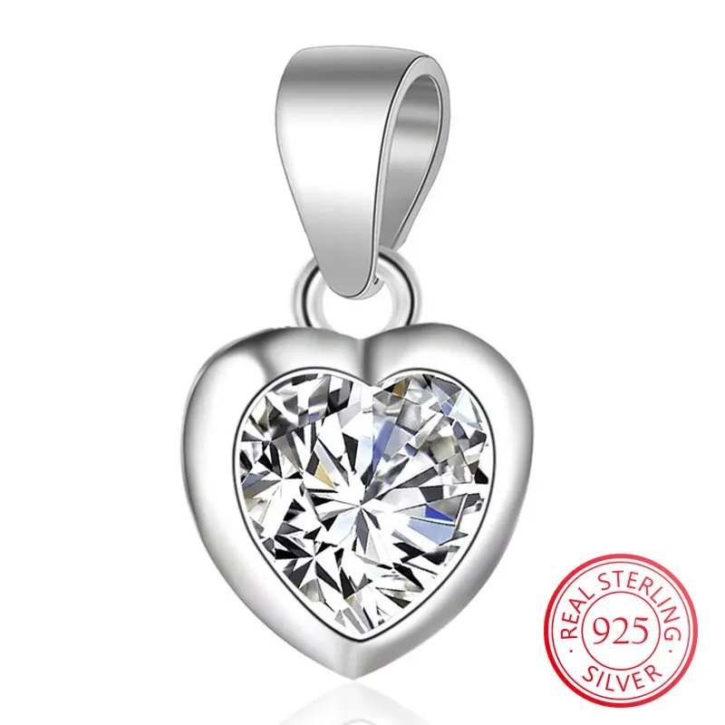

Fine Jewelry 925 Sterling Silver Heart Pendant for Women Exquisite Zircon Accessories for Necklace Making
