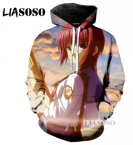 LIASOSO Последняя мода толстовка аниме Ангел Beats для мужчин и женщин с капюшоном 3D худи с цветным принтом модная верхняя брендовая одежда M008 - Цвет: 3