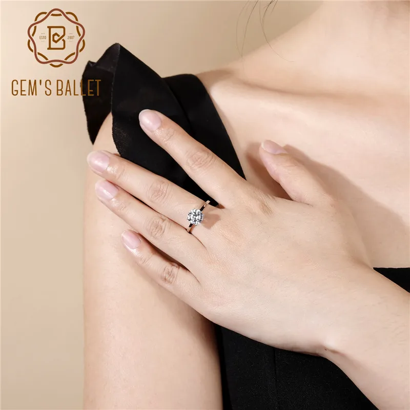 

Gem's Ballet 2.57Ct Natural Sky Blue Topaz Gemstone Offic Rings 925 Sterling Silver Round Ring For Women Gift Fine Jewelry