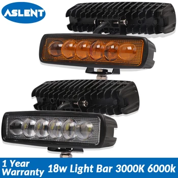 

Aslent 6 inch 18W Lens LED Work Light Spot Beam Led Lamp Bar Driving Lights Offroad 4x4 Truck 4WD ATV SUV 3000K 6000K 12v 24v