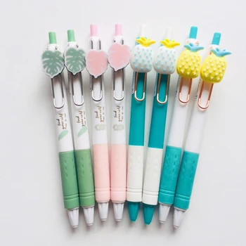 

1pc 0.5mm Black Ink Fresh Pineapple Leaf Chucky Gel Pen Rollerball Pen Writing Pen Student Stationery School Office Supply