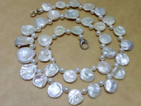 

Jew3108 Beautiful Freshwater pearl necklace Petals white Unique 28 INCH (A0511)
