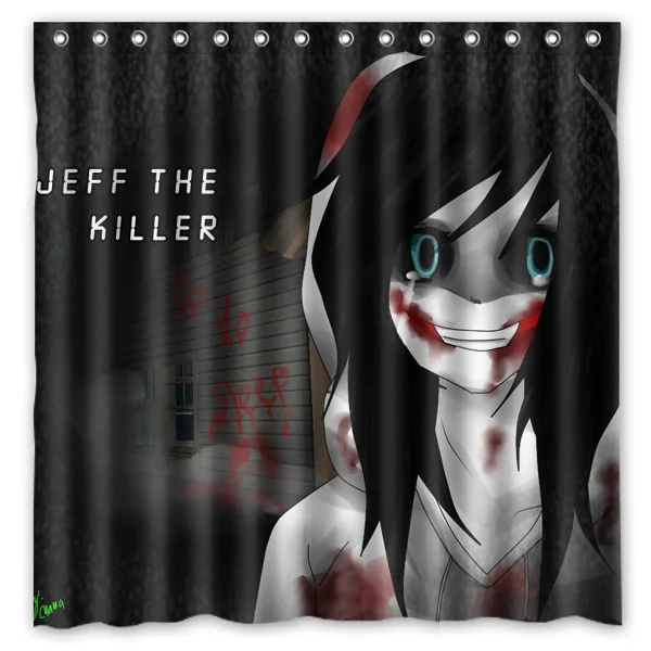 180x180 см Новое поступление водонепроницаемая ткань Jeff The Killer дизайн ванная комната занавеска для душа полиэстер занавес для ванной