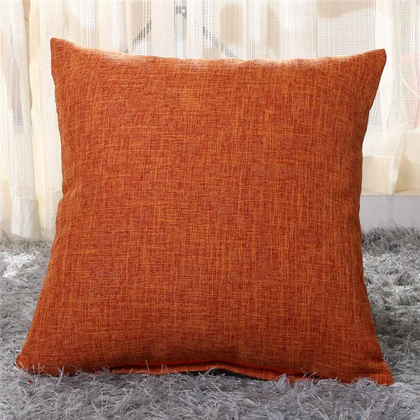 Двусторонний декоративный чехол для подушки, однотонная цветная хлопковая льняная простая и стильная наволочка для дивана и дома almofadas - Цвет: 7