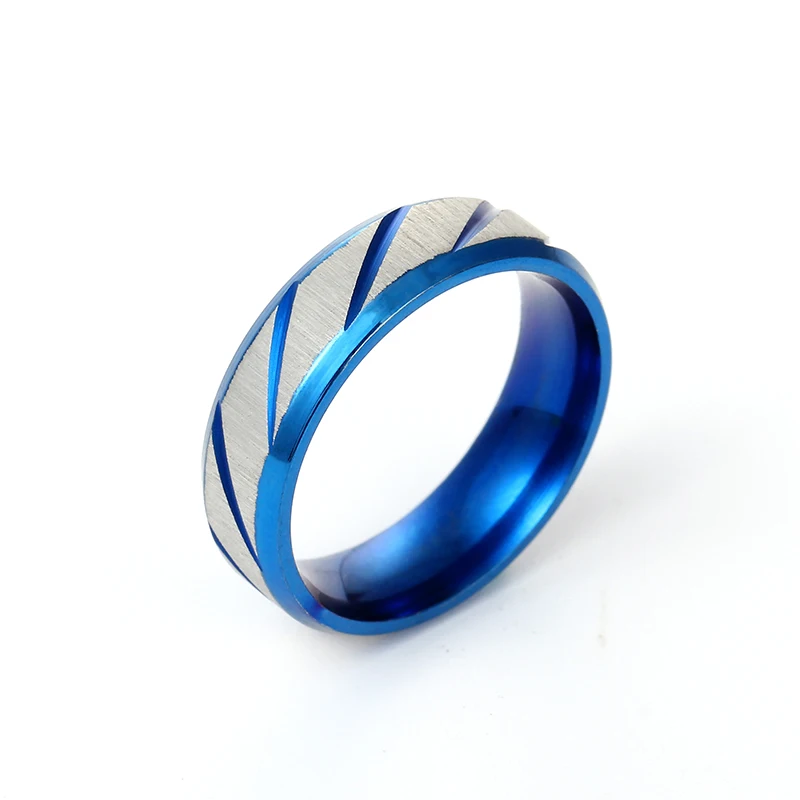 6mm Blue Twill Ring Titanium Brushed Ring for Men and Women Personalized Customize Engraved wedding rings signet ring round rings cross rings silver ring womens ring fidget rings couple rings cubic zircon ring turkish rings finger rings jewelry rings ring jewelry anime rings moissanite ring survival ring
