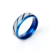 MOREDEAR – bague en sergé bleu pour hommes et femmes, anneau personnalisé en titane brossé, bague gravée, 6mm ► Photo 2/6