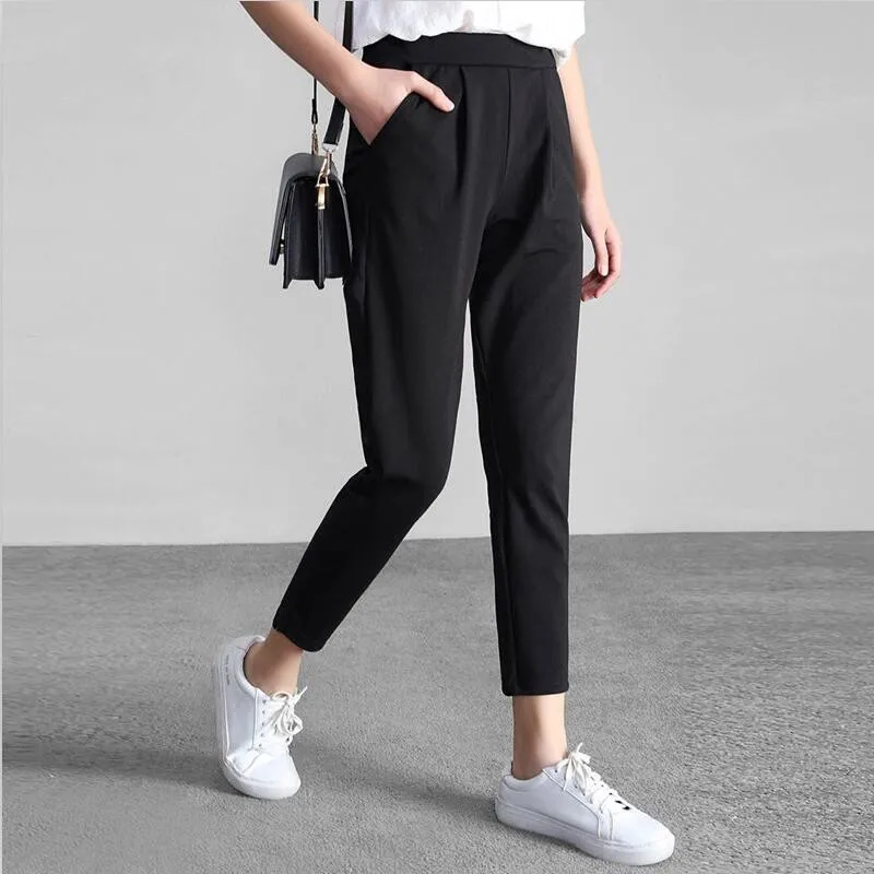 XIATI Women with High Waist Black Pants Casual Ankle Length Fashion Trousers
