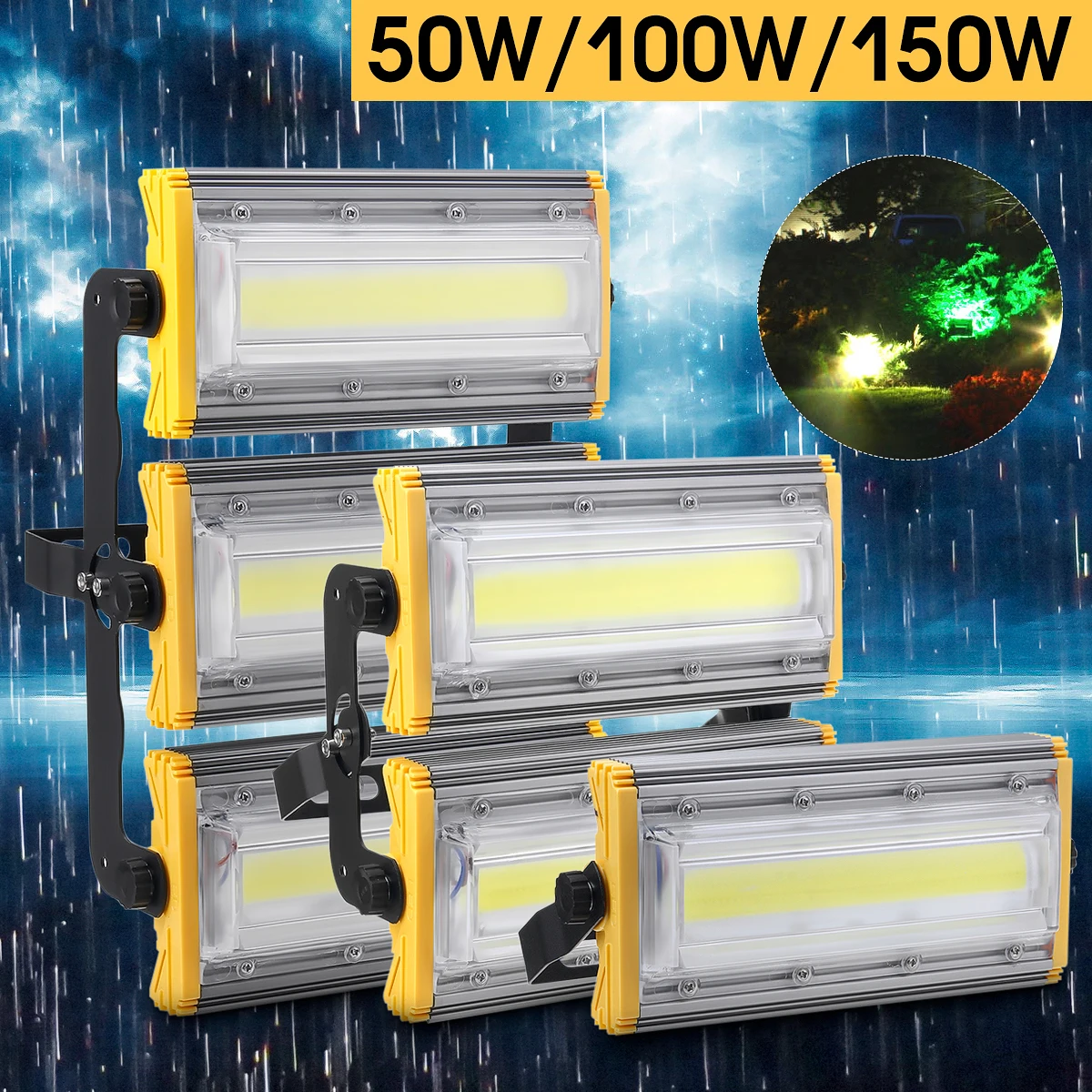 

Portable LED Flood Light 150W 100W 50W IP65 Outdoor LED Spotlight Reflector Floodlight 220V Cool White Lighting Flood Light