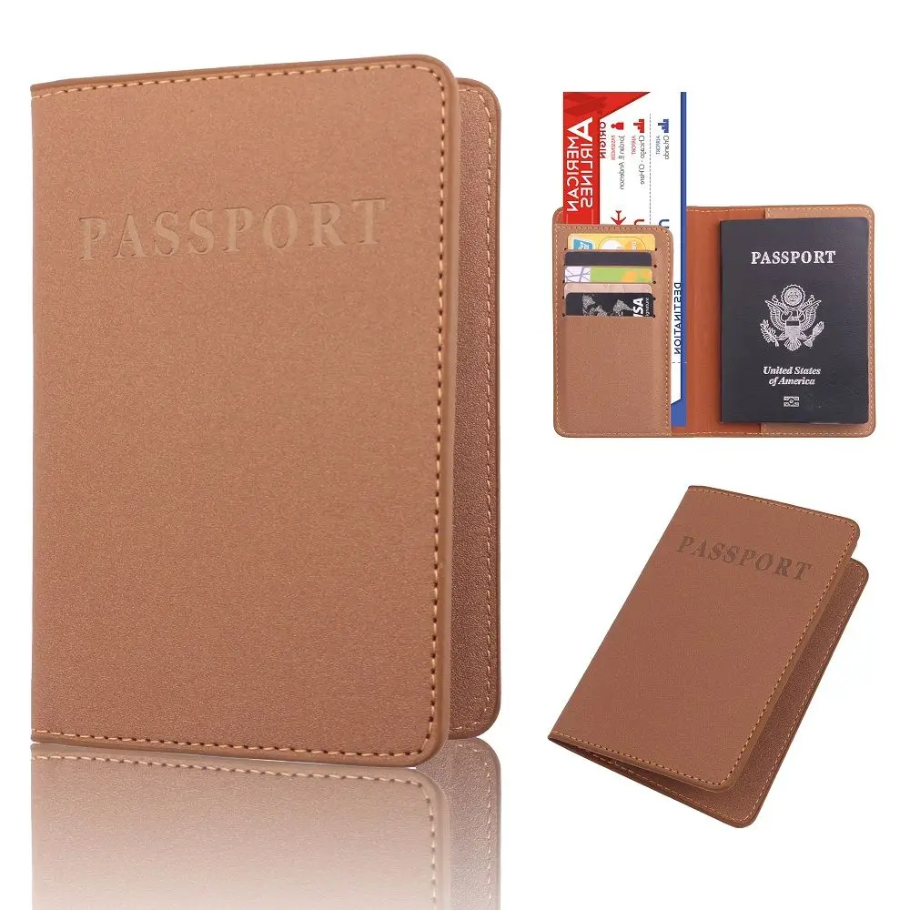 Многофункциональный матовое конфеты цвет PU Обложка для паспорта ID кредитных карт билета Обложка для паспорта папка-сумка защитный