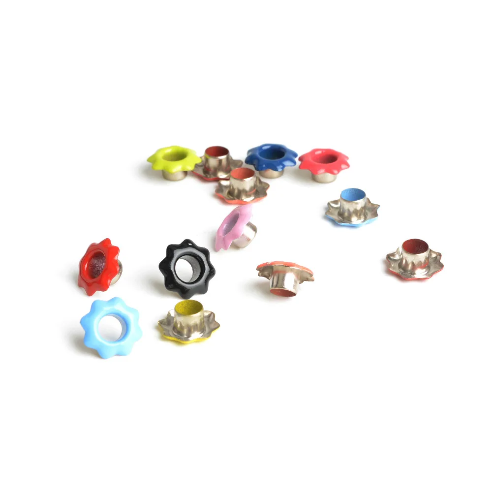 Kids Homework Student Scrapbook Eyelet Metal eyelets For Scrapbooking garment Flower Shape Shoes Bags oeillet couture 100pcs eyelet grommet ring eyelet grommet ring kit grommet eyelet kit screw back eyelets metal eyelet buttons