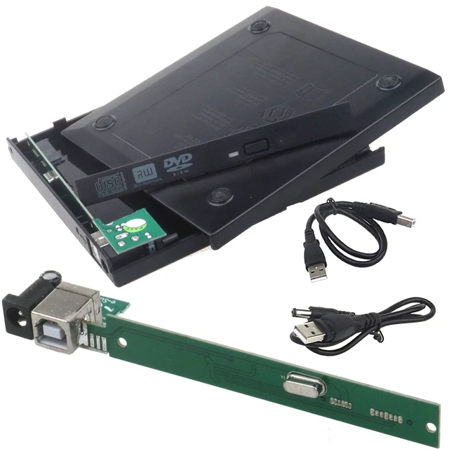 12.7mm USB 2.0 IDE/ PATA to SATA External DVD Enclosure For CD/DVD