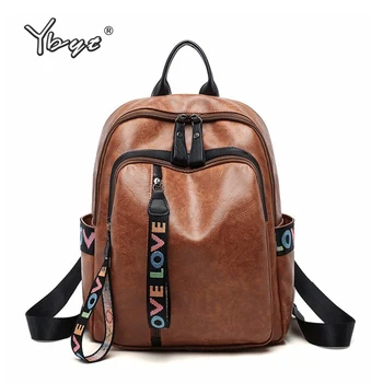 

Women high quality student school backpacks vintage casual stylish backpack PU leather travel bag simple ladies retro rucksack