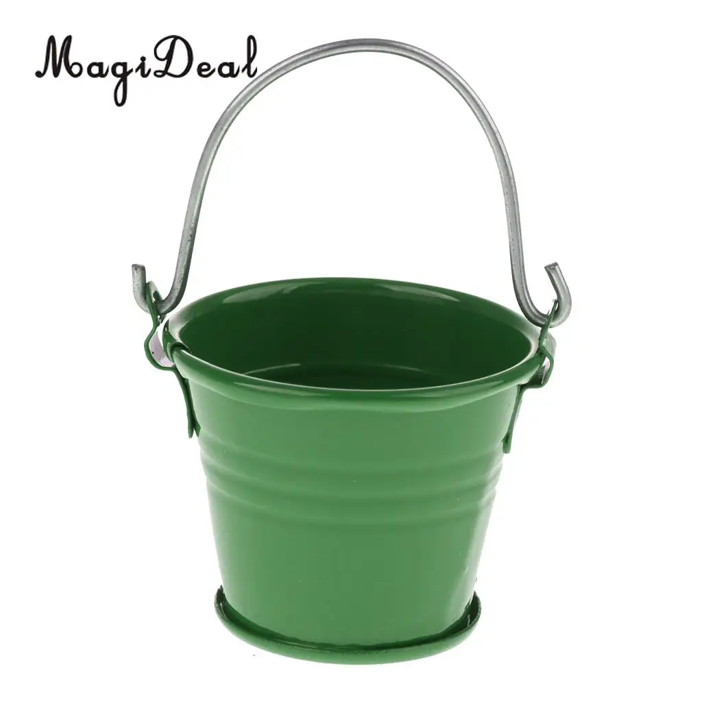 New Arrival 1/12 Scale Dollhouse Miniature Kitchen Garden Water Bucket Pail Furniture Decoration Accessory 7Colors