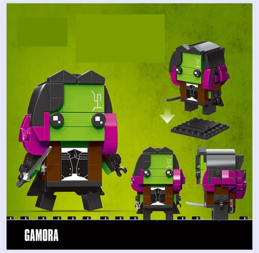 6 шт./лот Decool 6841 46 superboy gamora brickheadz фигурки кирпичные головки headz модель строительные
