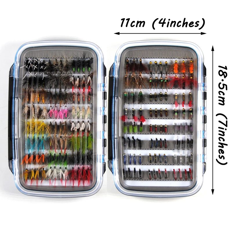 Promo 184 unids Wet Dry Nymph Fly Fishing Lure Box Set Fly Tying Material Bait Fake Flies for Trout grises Panfish aparejos de pesca Promo 184 unids Wet Dry Nymph Fly Fishing Lure Box Set Fly Tying Material Bait Fake Flies for Trout grises Panfish aparejos de pesca