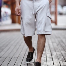 Для мужчин свободные брюки-карго Шорты бренд быстро высыхающая Для Мужчин's jogger Твердые упругие Шорты хлопок Рубашки домашние Extra Large KZ-06