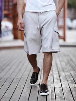 

Men loose Cargo shorts brand quick drying men's jogger Solid Elastic Shorts Cotton Casual Shorts Extra Large KZ-06