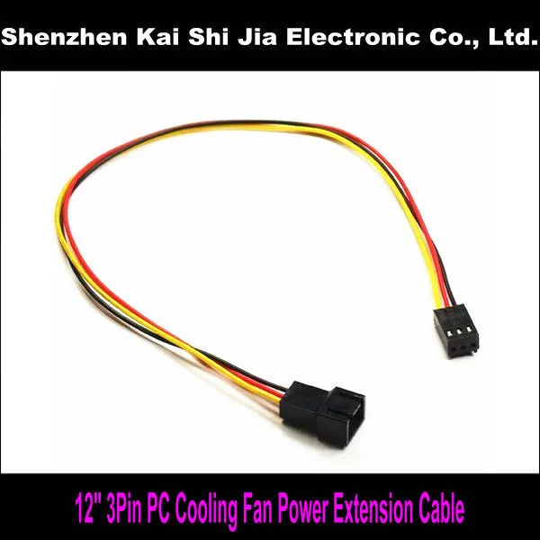 20PCS 12" 3Pin Fan Female to Male PC cooling Fan Power Extension Cable