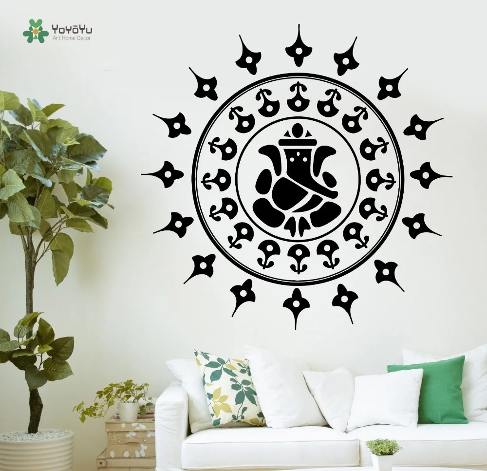 

YOYOYU Wall Decal Vinyl Repetable Wall Poster Buddha Ganesha Hinduism Gods Sticker YO078