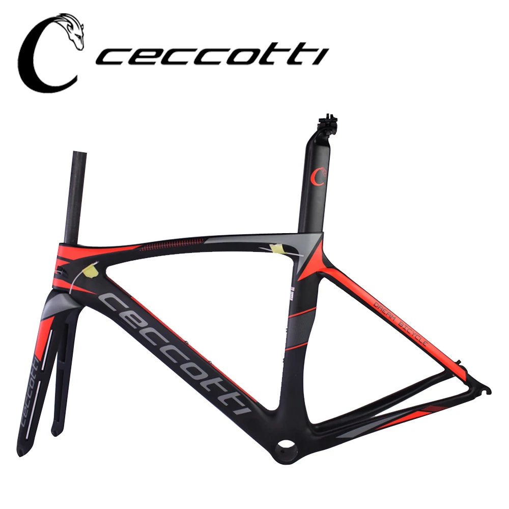 Sale Ceccotti New Brand carbon road frame C09-1 red color bicycle frameset Di2 and mechanical both bike frames 4