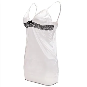 

Sexy Women Night Dress Sleeveless Sleepwear Lace Nightgown Ladies Strap Backless Deep V Padded Lingerie Babydoll Nightwear