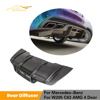 

For W205 Rear Bumper Diffuser Lip Spoiler for Mercedes-Benz C Class W205 C63 AMG 4 Door 2015 - 2018 Carbon fiber