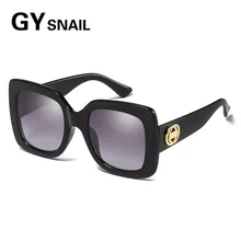 GYsnail фирменный дизайн женские Ретро квадратные большие солнцезащитные очки женские солнцезащитные очки Ретро стиль очки Oculos Feminino черные