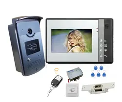 Yobangsecurity 7 "дюймов ЖК-дисплей видео-телефон двери Дверные звонки домофон Системы rfid-карты Управление доступом с дверного замка