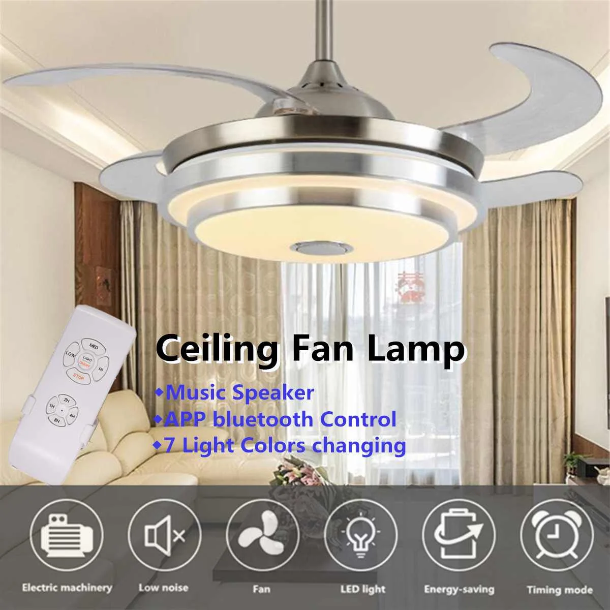 Modern Led Ceiling Fan With Light Folding Lamp Dining Modern Led Ceiling Fan With Light Folding Lamp Dining