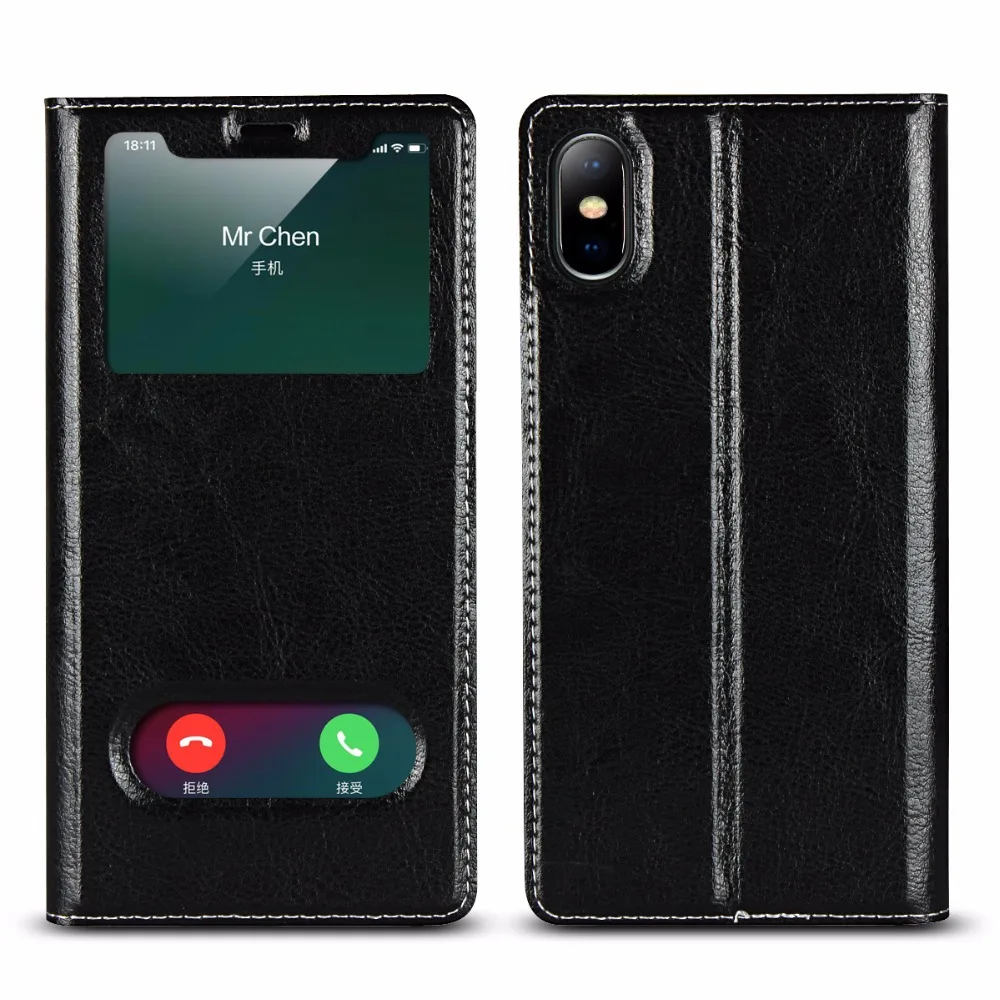 Из натуральной кожи чехол для iphone XS Max случае роскошный кожаный чехол с откидной крышкой с функцией подставки книга Стиль чехол для iphone XS Max чехол с окошком