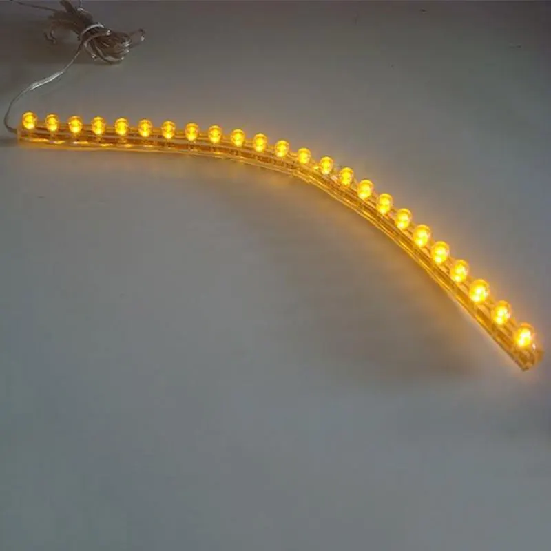

24LEDs Flexible Auto Car Decor Waterproof LED Strip Lamp 24cm Yellow Light Emitting Diode Light Bar For Truck Boat Motorcycle