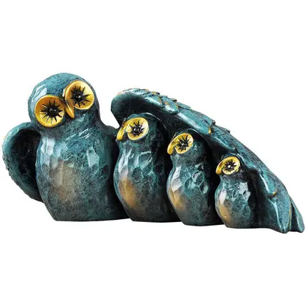

Owl Sculpture Creative Home Furnishing a Family of Four Owl Figurine Interior Ornaments Home Decoration Model Room Display Decor