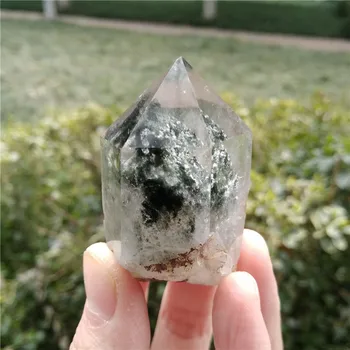 

Natural ghost phantom quartz crystal wand healing Meditation Chakra Crystal Scenic Crystal Point Home Decoration