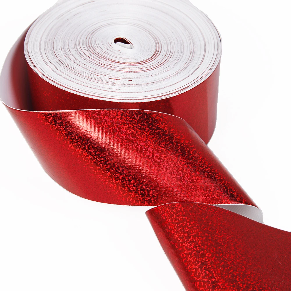 

david angie 75mm grosgrain ribbon 5yards, Hologram holographic silver laser for packing and bow & Garment Accessories,5Yc2243