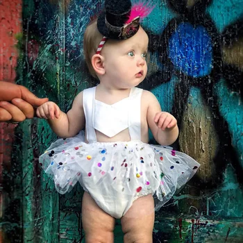 

2018 Baby Girls Clothes New Style Sequin Romper for Baby Kids Bebek Tulum Summer Cotton Baby Jumpsuit D0775