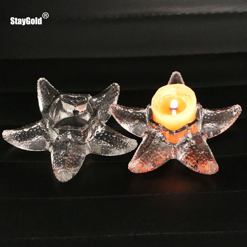 Staygold стеклянный подсвечник морская звезда подсвечники для отеля бара домашний